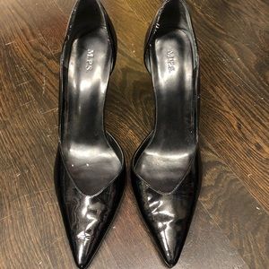 Black patent pumps